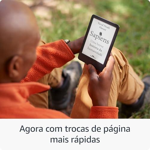         Novo Kindle (16 GB - modelo 2024) - Leve e compacto, com tela antirreflexo, trocas de página mais rápidas, luz frontal ajustável e bateria de longa duração - Cor Preta       